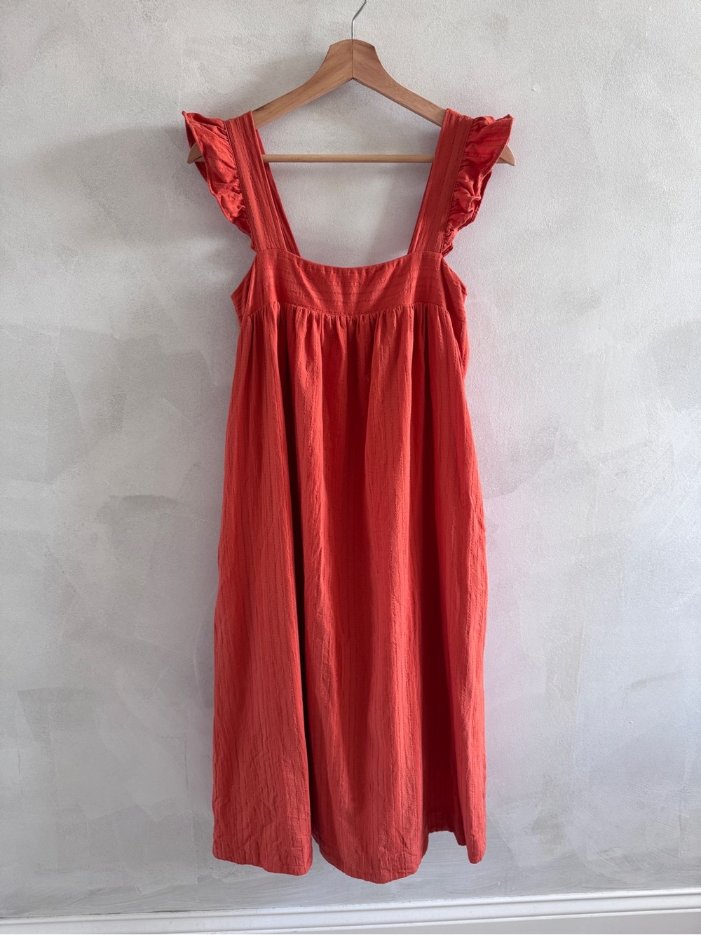Lost + Wander - Orange Ruffle Strap Dress - Size XS